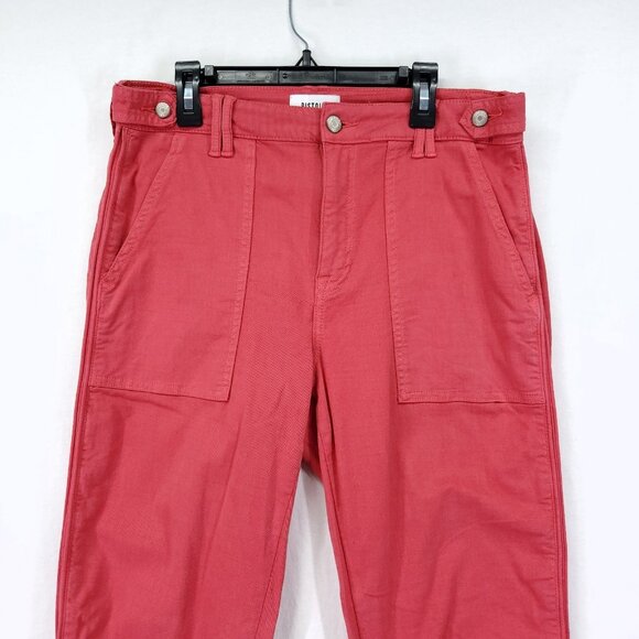 Pistola Utility Casual Pants Womens 29 Cropped Red Flat Front With Pockets - Picture 11 of 14